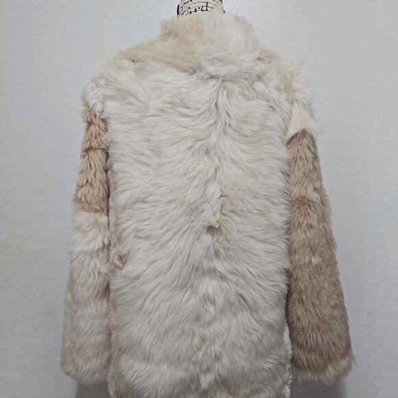 NewReal Toscana Sheepskin Lamb Fur Coat Jacket Beige Tan Taupe Teddy Bear Toggle - Picture 4 of 5